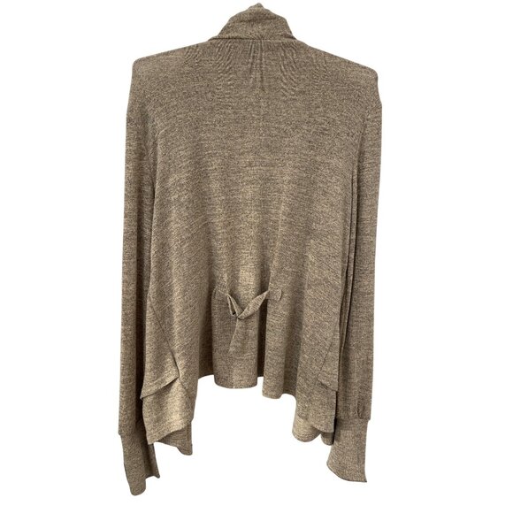 Smash Open Front Cardigan Sweater Women Large Long Sleeve Tan Neutral Cozy Knit - Picture 2 of 6